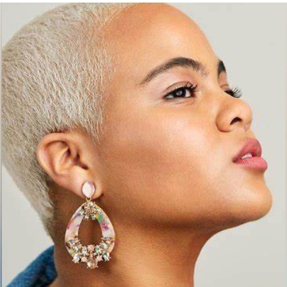 Stella & Dot dew drop statement enamel earrings convert to studs - Picture 3 of 8